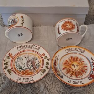 Dior White and Orange Mug Set